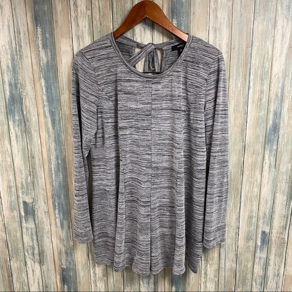 Very J. Romper sz L Heather Grey Long Sleeve